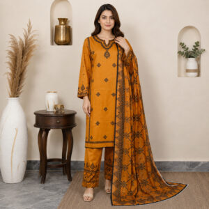 Mustard Yellow Premium Wholesale Lawn Suit
