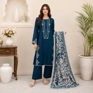 Neavy Embroidered lawn suit wholesale