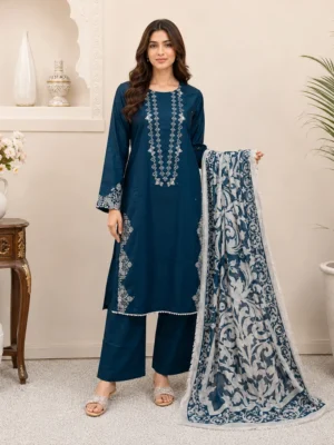 Neavy Embroidered lawn suit wholesale