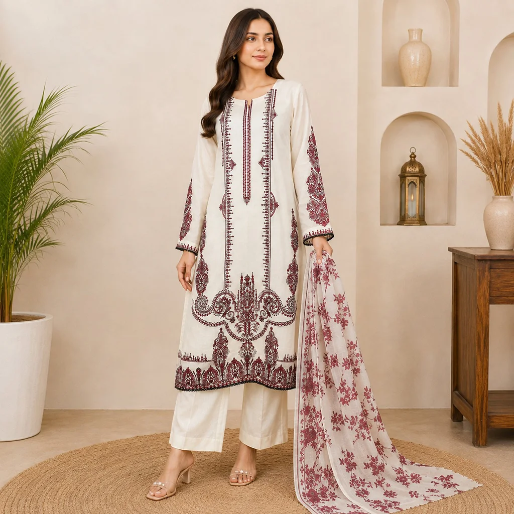 Off-White Premium Lawn Suit Wholesale
