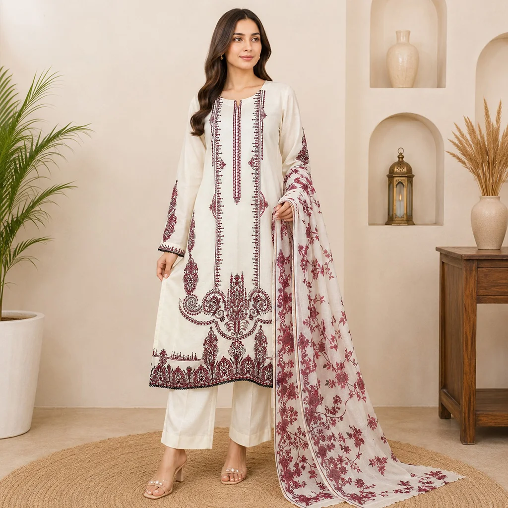 Off-White Premium Lawn Suit Wholesale