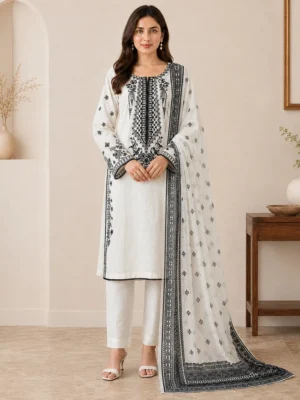 Off-White Wholesale Pakistani Lawn Suit