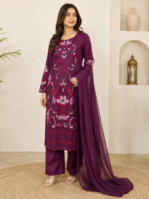 Plum Premium wholesale Lawn Suit