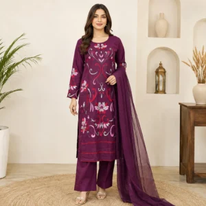 Plum Premium wholesale Lawn Suit