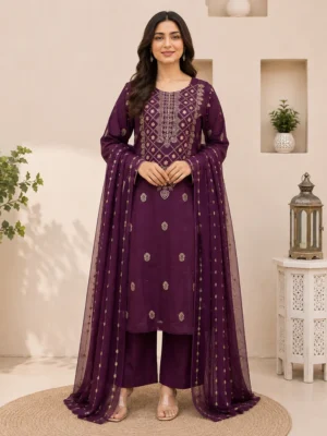 Purple Pakistani Lawn Suit Wholesale