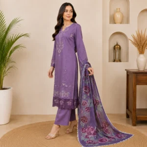 Purple Premium Wholesale Lawn Suit