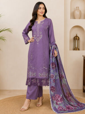 Purple Premium Wholesale Lawn Suit