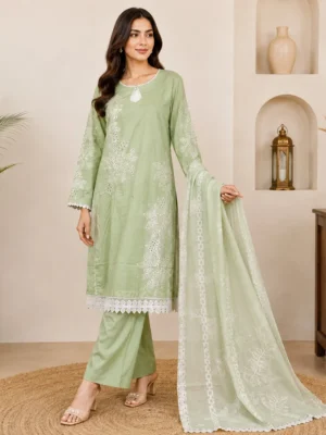 Saga Green Premium lawn suit wholesale