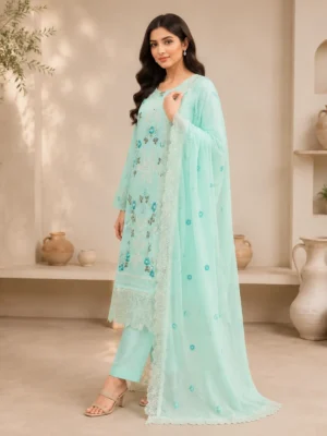 Sky Blue Wholesale Pakistani Lawn suit