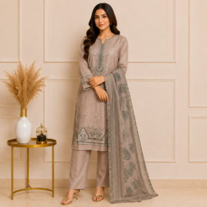 Slate Grey Wholesale Pakistani Lawn Suit