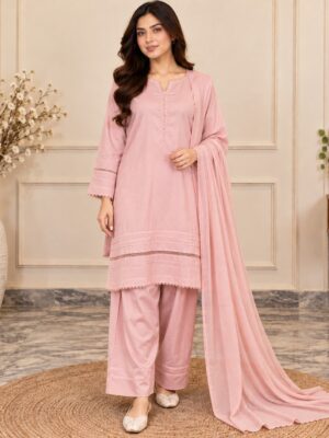 Baby Pink Wholesale Dhanak Suit