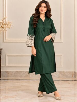 Green Pakistani Wholesale Dhanak Suit