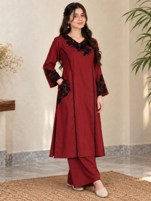 Maroon Dhanak Suit Wholesale