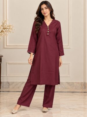 Maroon Pakistani Wholesale Dhanak Suit