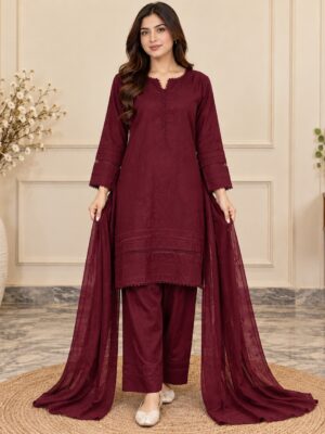 Maroon Wholesale Dhanak Suit