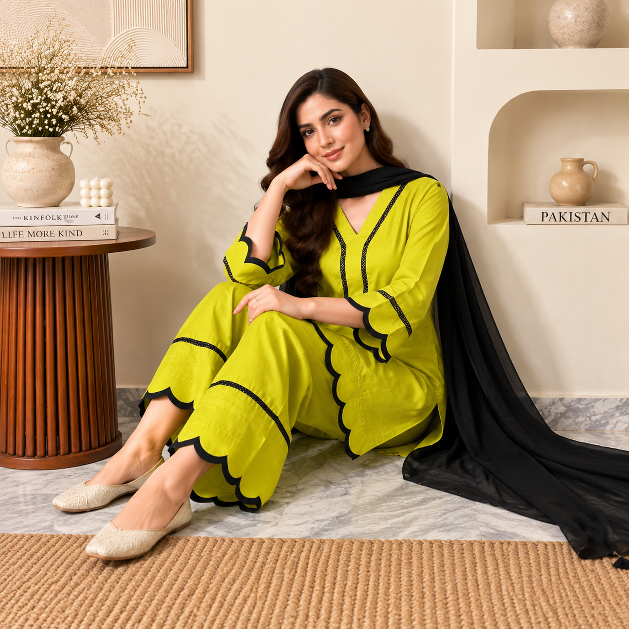 Mint Green Pakistani Dhanak Suit Wholesale