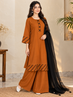 Mustard 3 Piece Wholesale Dhanak Suit