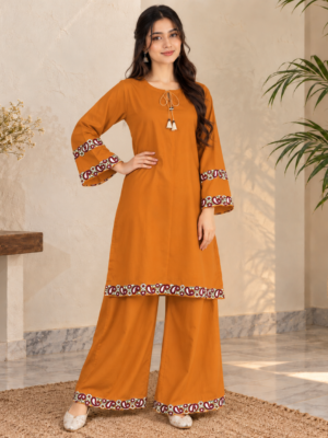 Mustard Yellow Dhanak Suit Wholesale