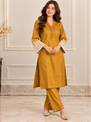 Mustard Yellow Wholesale Dhanak Suit