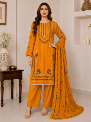 Mustard Yellow wholesale pakistani dhanak suit