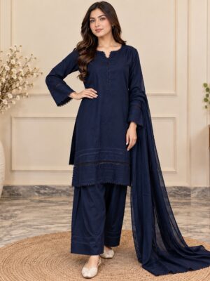 Navy Blue Wholesale Dhanak Suit