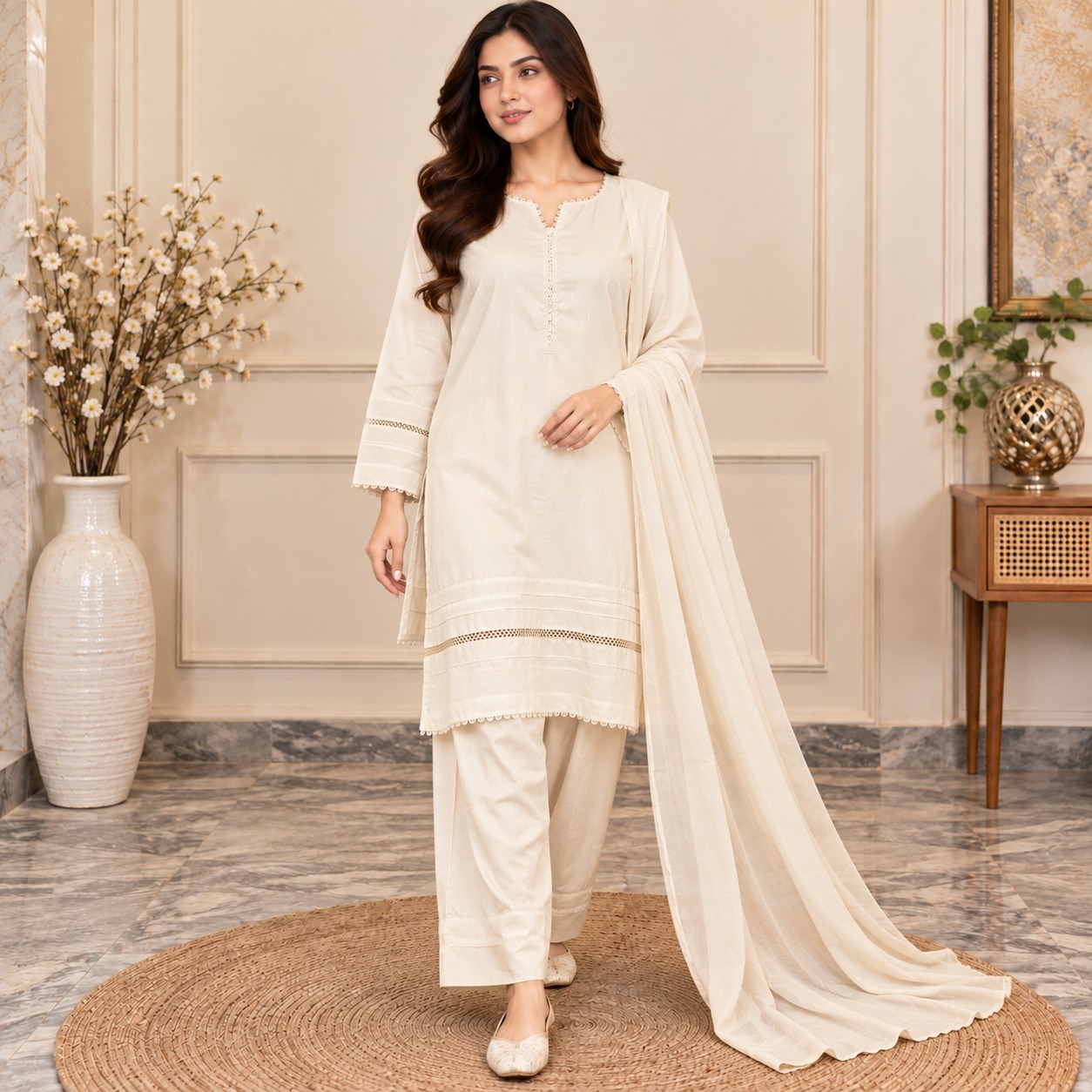 Off-White Wholesale Dhanak Suit