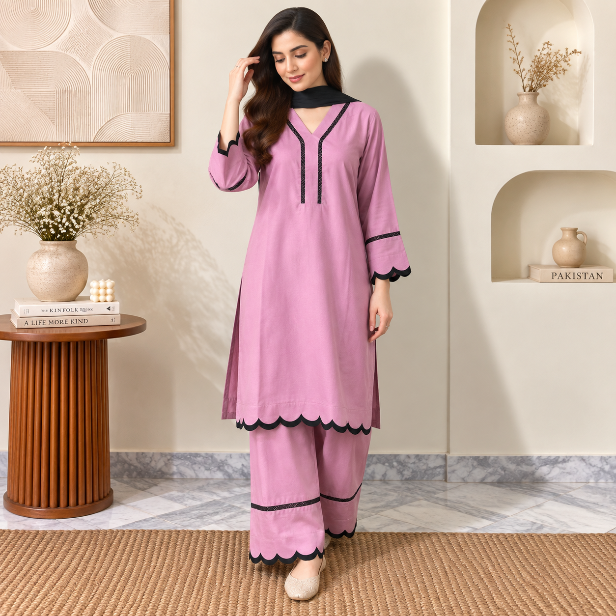 Pink Wholesale Pakistani Dhanak Suit