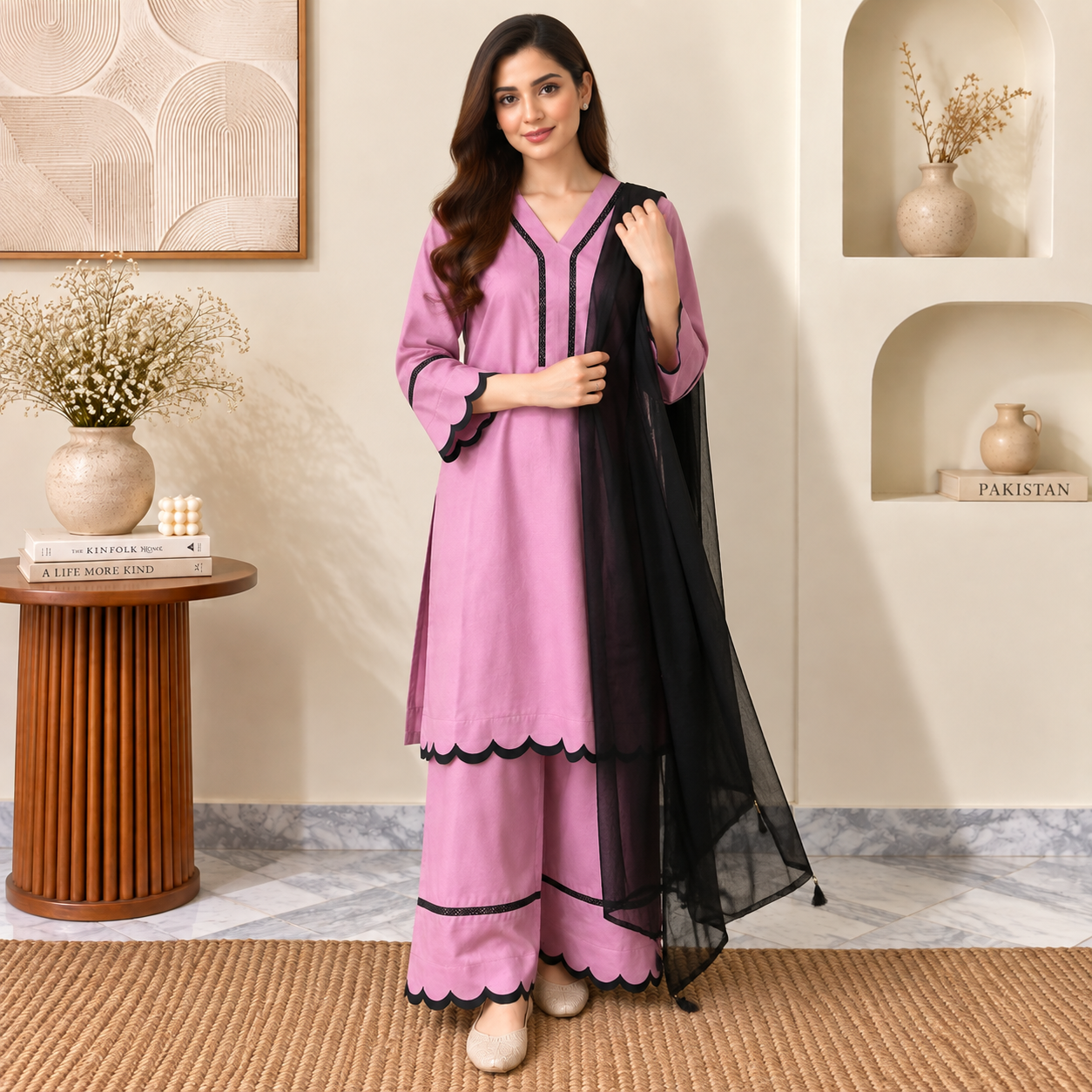 Pink Wholesale Pakistani Dhanak Suit