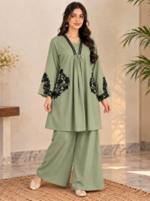 Saga Green Wholesale Dhanak Suit