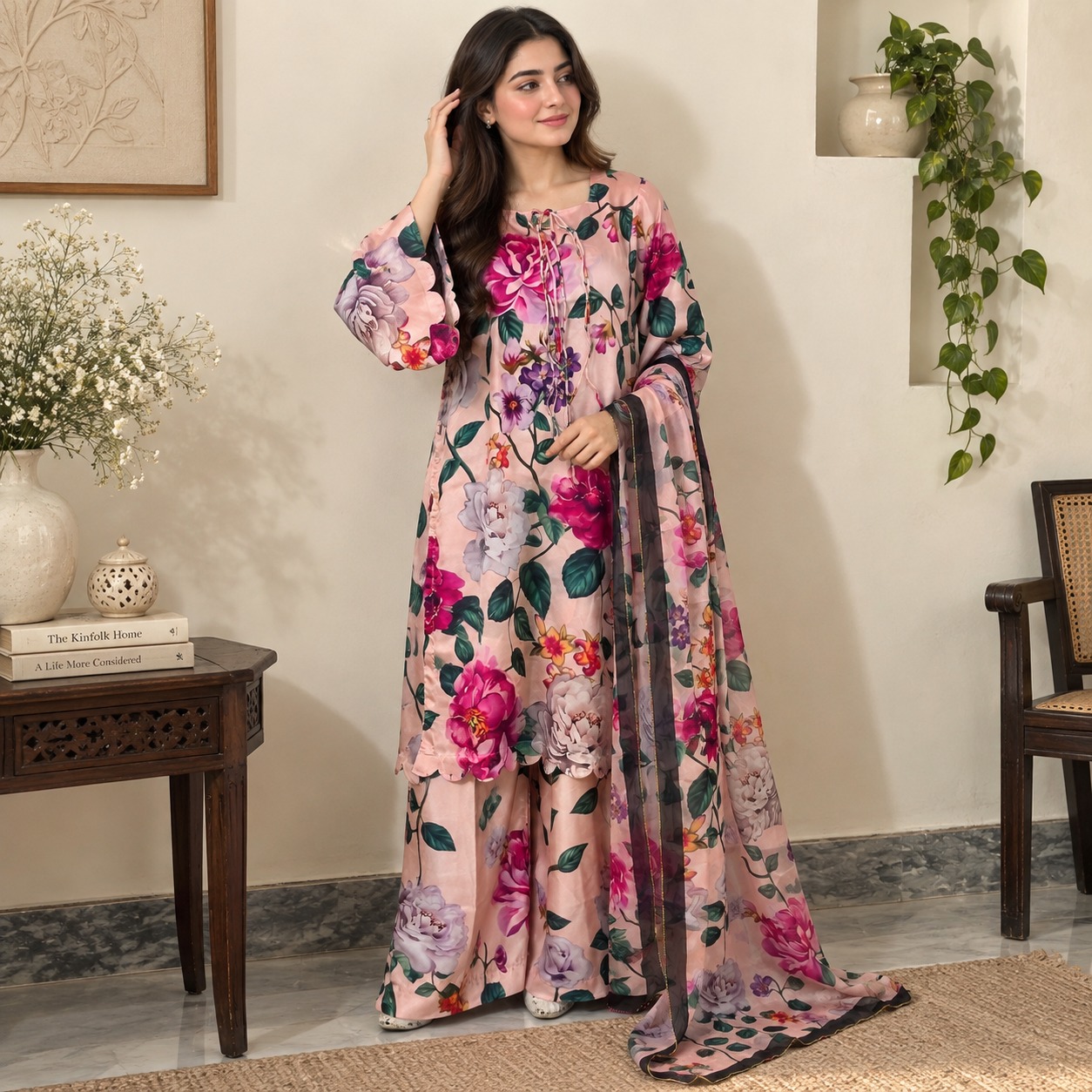 Soft Pink Pakistani Silk Suits Wholesale