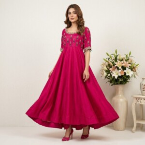 Embellished Vibrat Fushia Pakistani Clothes Wholesalers Bradford