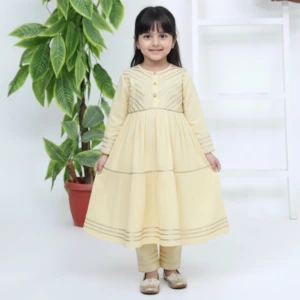 Light Yellow Girls Party Wear Wholesale dress