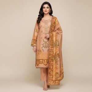 Reddish Orange Dhanak Wholesale Pakistani Clothing Suppliers