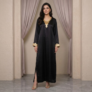 Black wholesale ladies kaftan style maxi