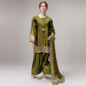 Green 3pc wholesale party wear