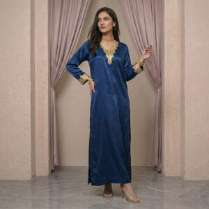 Navy Blue Wholesale ladies kaftan style maxi
