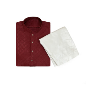 Dark red Luxury Jamawar kurta uk
