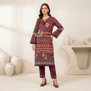 Elegant Burgundy Printed Ready Made Suits Birmingham