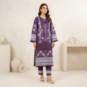 Mauve-Purple Floral Printed Ready Made Suits Birmingham