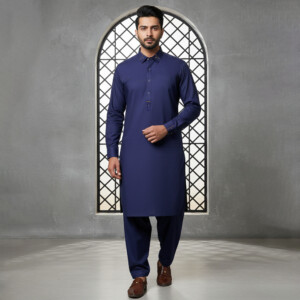 Mens Deep blue wholesale pakistani shalwar kameez uk