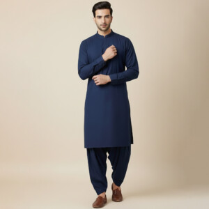 Mens Navy Blue Ready-made Salwar Kameez Birmingham