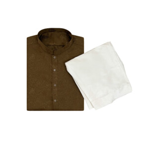 Metallic Bronze Jamawar kurta pajama set uk