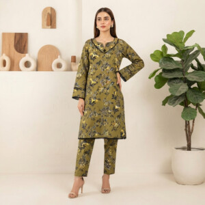 Olive Green Floral Printed Ready Made Suits Birmingham