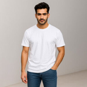 White Round Neck T-Shirts Wholesale