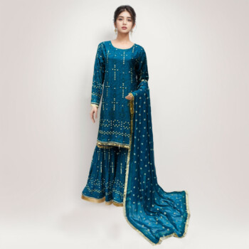 Regal blue chiffon party wear bradford