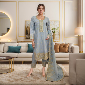 light blue Teal Pakistani party wear bradford