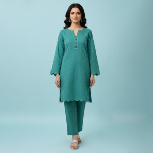 Cyan chikankari co ord wholesale