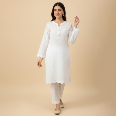 chikankari suits white