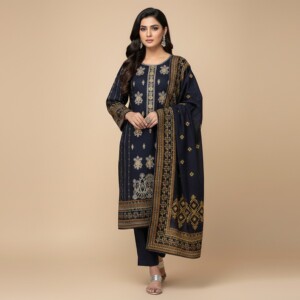 Black dhanak Wholesale Pakistani Salwar Kameez