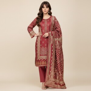 Light Maroon linen Wholesale Pakistani Salwar Kameez